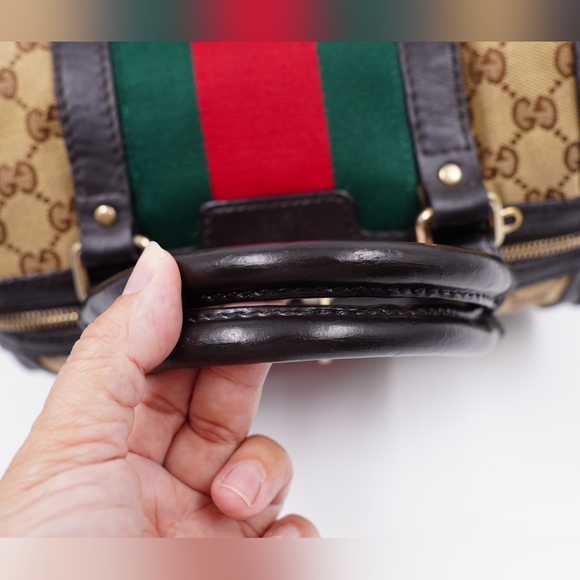 AZ15❤️ GUCCI Monogram Vintage Web mini Boston - Picture 10 of 15